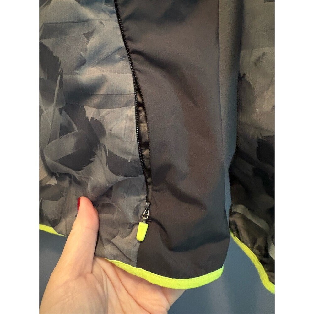 Nike Windbreaker Jacket Womens Small Gray Black Geometric Hooded Full Zip - Picture 6 of 14